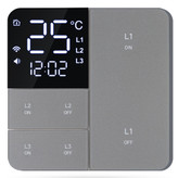 کلید 3 پل هوشمند طوسی WiFi دارای نمایشگر ساعت و سنسور دمای محیط