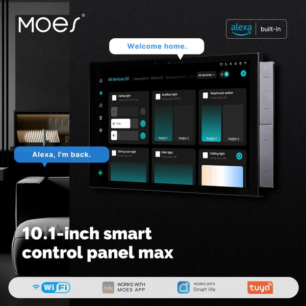 پنل هوشمند ۱۰.۱ اینچ MOES با گیتوی Zigbee و Bluetooth داخلی مدل CCP-TY10-EU