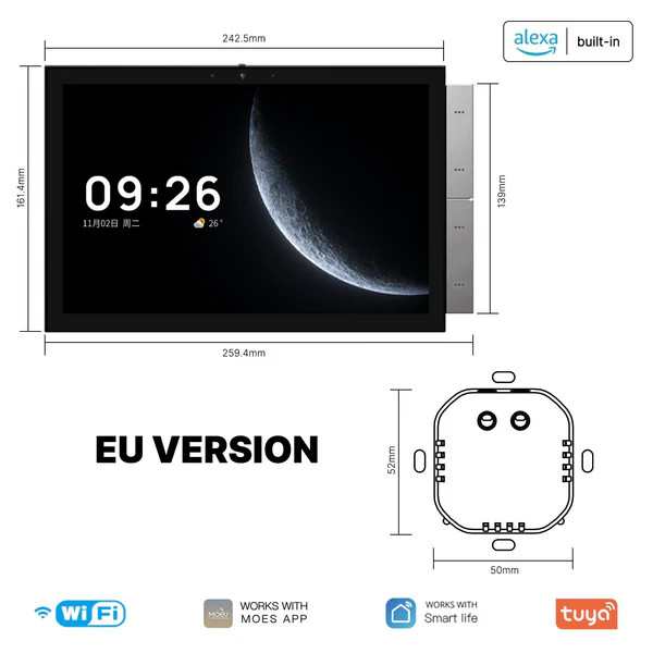 پنل هوشمند ۱۰.۱ اینچ MOES با گیتوی Zigbee و Bluetooth داخلی مدل CCP-TY10-EU