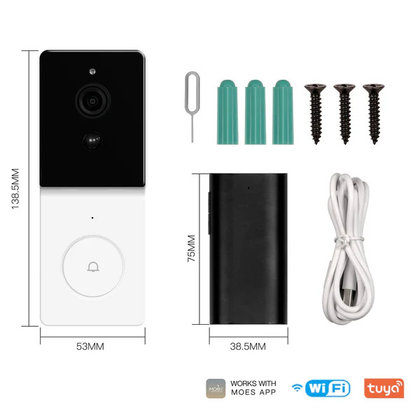 زنگ درب تصویری WiFi هوشمند Tuya برند Moes مدل SC060-WCB2