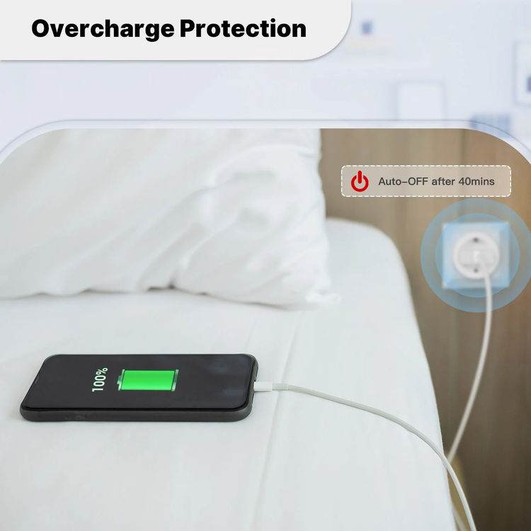 پریز هوشمند 16 آمپر WiFi با مانیتورینگ میزان مصرف برق - پروتکل Matter – برند MOES مدل MWP-EU16M-WH-MS-4