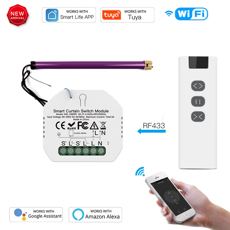 رله هوشمند پرده 500 وات ZIGBEE, RF برند Moes مدل ZM-108-ZR