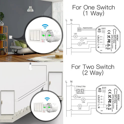 رله هوشمند سه پل 10 آمپر ZIGBEE برند Moes مدل ZM-104C-ZR