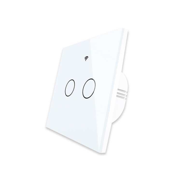 کلید دو پل WiFi RF هوشمند لمسی Tuya برند Moes مدل WRS-EU2