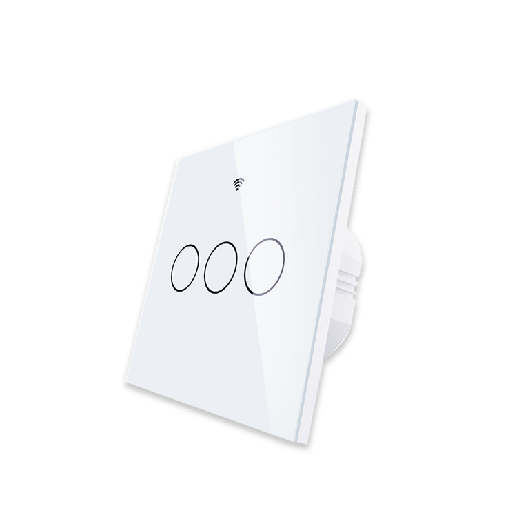 کلید سه پل WiFi RF هوشمند لمسی Tuya برند Moes مدل WRS-EU3