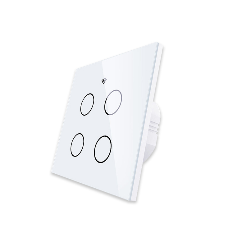 کلید چهار پل WiFi RF هوشمند لمسی Tuya برند Moes مدل WRS-EU4