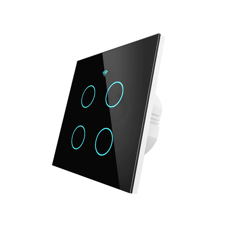 کلید چهار پل WiFi RF هوشمند لمسی Tuya برند Moes مدل WRS-EU4