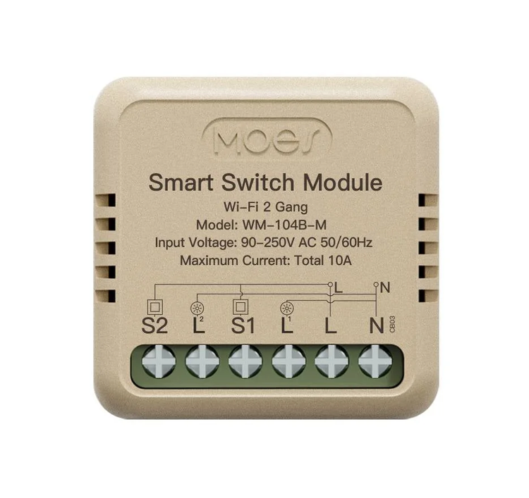 مینی رله هوشمند 10 آمپر WiFi برند Moes مدل WM-104-M
