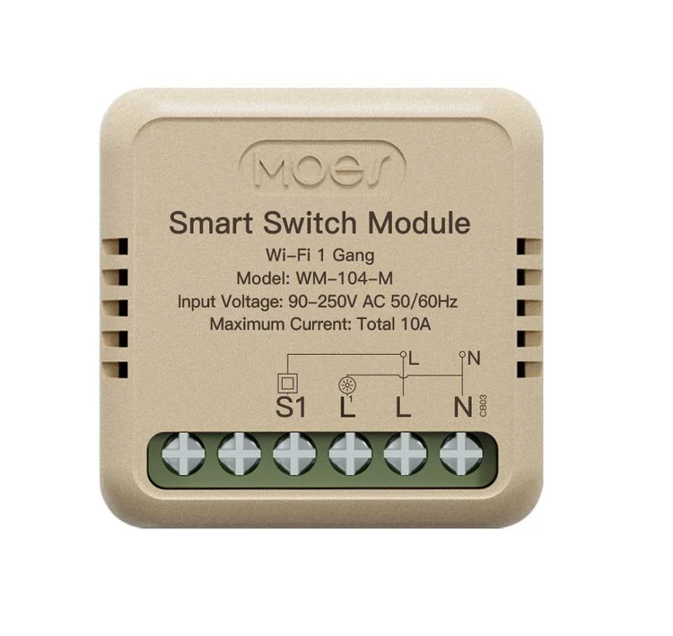 مینی رله هوشمند 10 آمپر WiFi برند Moes مدل WM-104-M