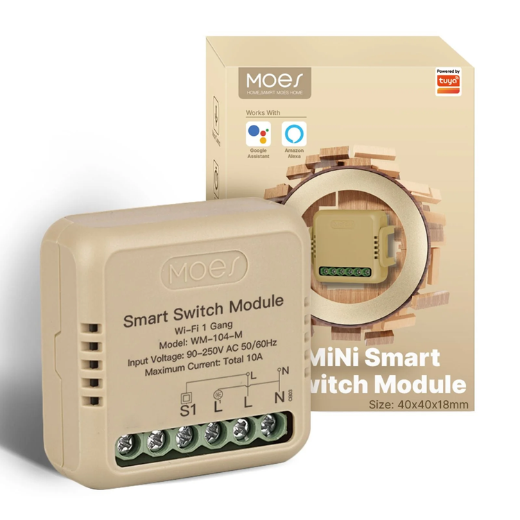 مینی رله هوشمند 10 آمپر WiFi برند Moes مدل WM-104-M