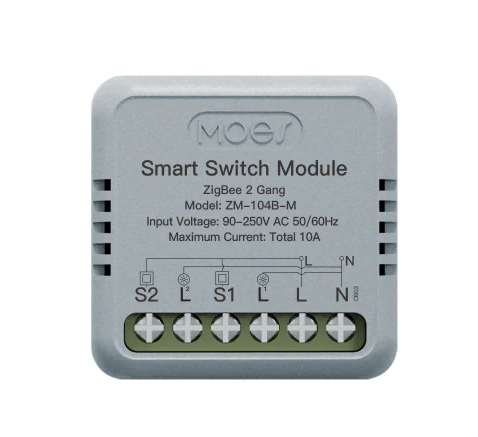 مینی رله هوشمند 10 آمپر ZigBee برند Moes مدل ZM-104-M