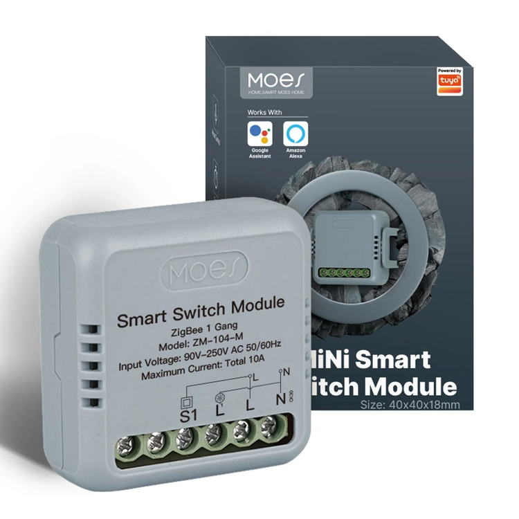 مینی رله هوشمند 10 آمپر ZigBee برند Moes مدل ZM-104-M