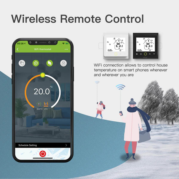 ترموستات WiFi گرمایش از کف الکتریکال برند Moes مدلWHT-002-GB