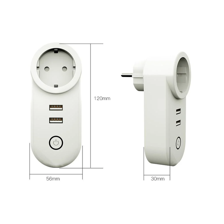 پریز هوشمند Zigbee 3.0 با دو درگاه USB مدل ZP-LZ-EU2U