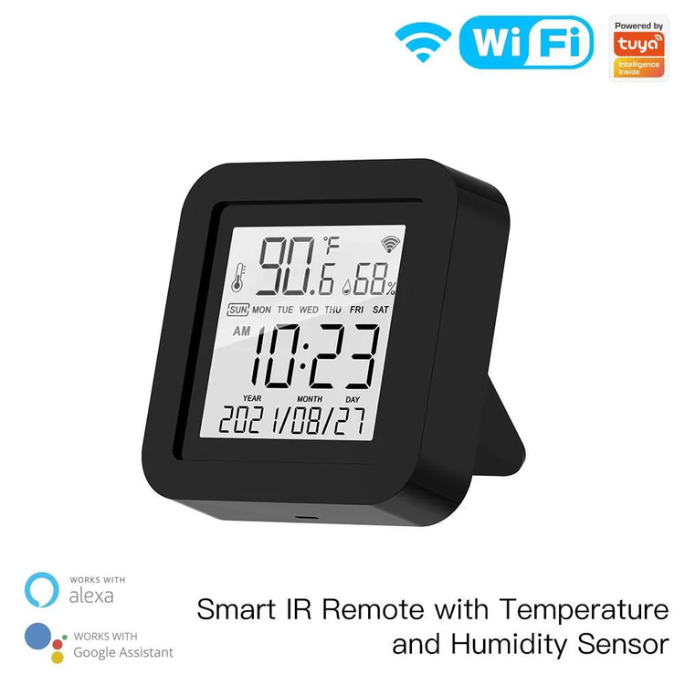 ریموت کنترل هوشمند Wi-Fi مادونقرمز MOES با سنسور دما و رطوبت مدل WR-TY-THR-BK-MS