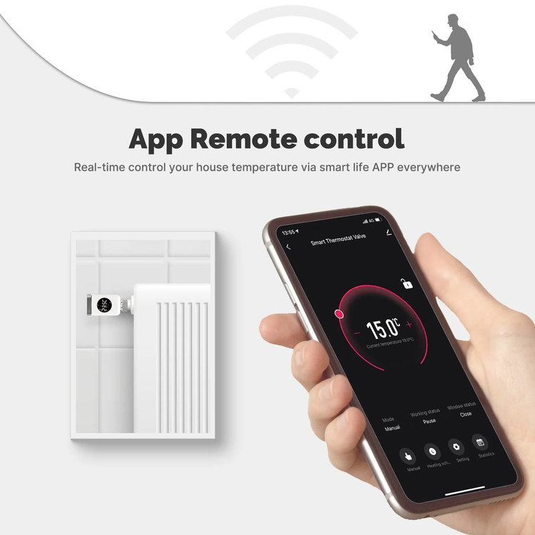 شیر ترموستاتیک هوشمند رادیاتور MOES سری Zigbee مدل ZTRV-801
