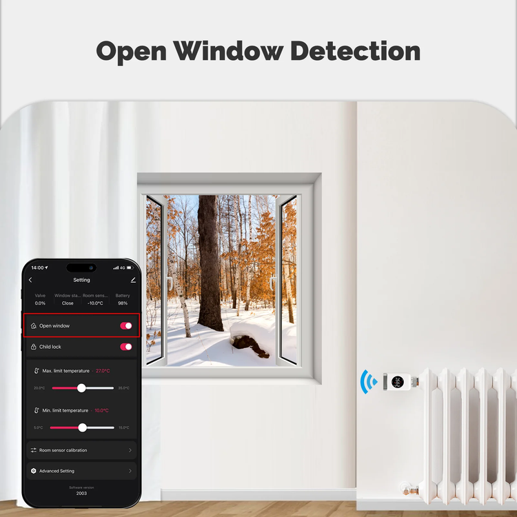 شیر ترموستاتیک هوشمند رادیاتور MOES سری Zigbee مدل ZTRV-801