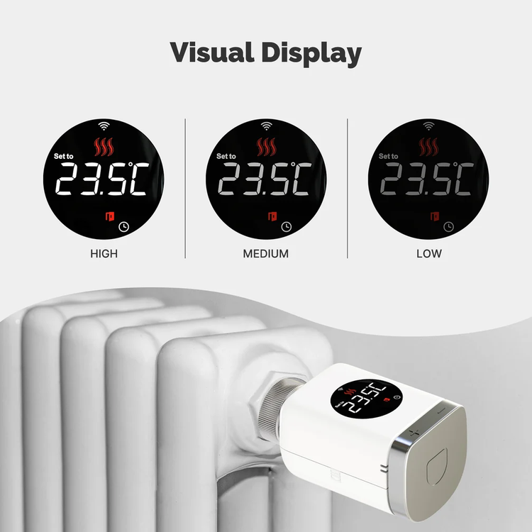 شیر ترموستاتیک هوشمند رادیاتور MOES سری Zigbee مدل ZTRV-801